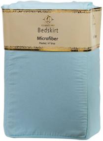 img 3 attached to 💧 Enhance Your Bed with Clara Clark Supreme 1500 Collection Solid Bed Skirt Dust Ruffle - Full Size, Aqua Light Blue