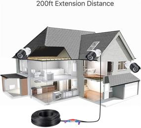 img 1 attached to Enhance Your CCTV Surveillance System with the Loocam 200ft Extension Cord: HD Video Power, BNC Video and DC Power Extension Cable Wired, Includes Cable Clips (Black 200ft)