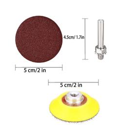 img 1 attached to 🛠️ Premium 2 Inch Sanding Discs Assortment Pack - 100 Pieces, 80-3000 Grit Sandpaper | High-Quality Drill/Grinder Tool Attachment with Buffering Pad