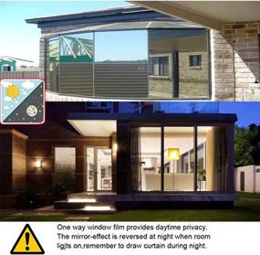 img 1 attached to Enhance Privacy with Window Film: One Way Mirror Glass Film for UV Blocking, Heat Insulation & Sun Protection in Office, Home, Kitchen, Meeting & Living Room