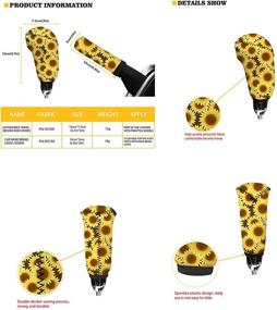 img 2 attached to 🌼 Wanyint Daisy Floral Print Neoprene Auto Handbrake and Gear Shift Knob Cover Set: Stylish Car Interior Decor Accessories for Ladies