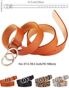 img 2 attached to Double Buckle Leather Pieces: Women's Accessories for Enhanced Style and Versatility