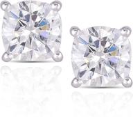 💎 doveggs 10k white gold post 2.2ctw 6mm g-h-i moissanite simulated diamond stud earrings with sterling silver push back logo