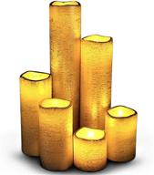 🕯️ enhance your decor with led lytes flameless led candles: battery-operated, timer, set of 6, gold-coated wax, flickering amber yellow flame, perfect for home and wedding decor логотип