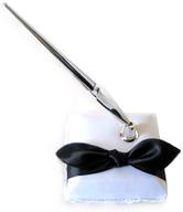 💍 white bridal wedding pen set - elegant design with satin black bow logo