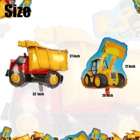 img 3 attached to 🚜 Eye-Catching Construction Truck Themed Foil Mylar Balloons - Perfect Decor for Bulldozer Dump Truck Birthday Party!