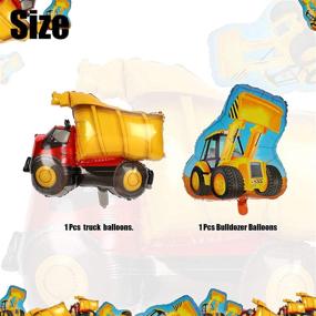 img 2 attached to 🚜 Eye-Catching Construction Truck Themed Foil Mylar Balloons - Perfect Decor for Bulldozer Dump Truck Birthday Party!