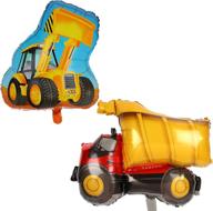 🚜 eye-catching construction truck themed foil mylar balloons - perfect decor for bulldozer dump truck birthday party! логотип