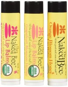 img 4 attached to Naked Bee Lip Balm - Orange Blossom Honey, Grapefruit Blossom Honey, Pomegranate & Honey - 0.15 oz, Pack of 3
