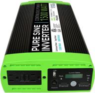 🔋 gowise power 1500w pure sine wave inverter with digital lcd display, black/green - 1500w continuous/3000w surge peak power (ps1008) logo