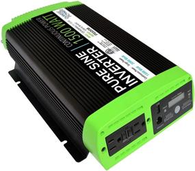 img 3 attached to 🔋 GoWISE Power 1500W Pure Sine Wave Inverter with Digital LCD Display, Black/Green - 1500W Continuous/3000W Surge Peak Power (PS1008)