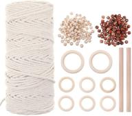 🧶 beginner macrame kit - 111pcs, 109 yards, 3mm natural macrame rope with wooden sticks, rings, beads - diy for plant hangers, crafts, knitting logo