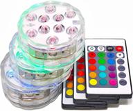 💦 waterproof submersible led vase lights with remote control - battery operated tea lights, color changing (2.8" - pack of 3) логотип