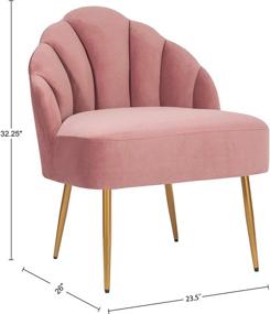 img 1 attached to 🪑 Rivet Sheena Glam Tufted Velvet Shell Chair by Amazon Brand, 23.5-inch Width, Rose