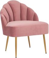 🪑 rivet sheena glam tufted velvet shell chair by amazon brand, 23.5-inch width, rose логотип