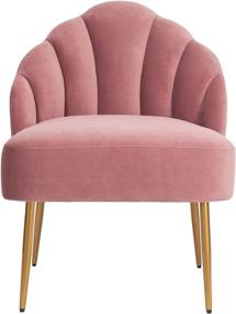 img 3 attached to 🪑 Rivet Sheena Glam Tufted Velvet Shell Chair by Amazon Brand, 23.5-inch Width, Rose