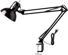 img 1 attached to 💡 Globe Electric Architect 32-Inch Swing-Arm Clamp-On Lamp with Black Finish and LED Bulb Included