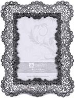 📸 sabella lace metal picture frame 4x6 silver - malden international designs 5369-46: a perfect blend of elegance and style! logo