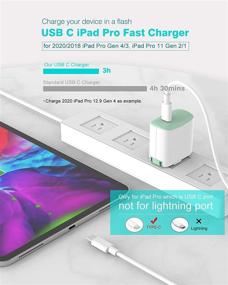 img 2 attached to Скоростной зарядное устройство High-Speed 18W USB C для iPad Pro 12.9, Google Pixel и других устройств – компактный, складной дизайн с кабелем для зарядки USB C на USB C длиной 10 футов.