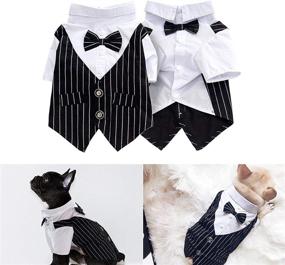 img 4 attached to 🐾 Pet Tuxedo Costume for Dogs and Cats - Gentleman Jacket Outfit for Small Pets at Weddings, Parties, and Cosplay