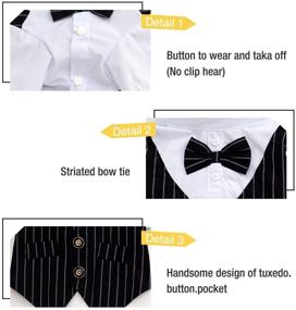 img 2 attached to 🐾 Pet Tuxedo Costume for Dogs and Cats - Gentleman Jacket Outfit for Small Pets at Weddings, Parties, and Cosplay