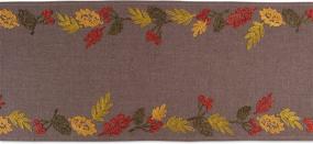 img 3 attached to DII CAMZ10647 Embroidered Leaves Perfect Thanksgiving