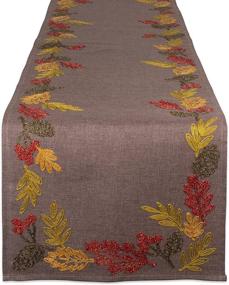 img 4 attached to DII CAMZ10647 Embroidered Leaves Perfect Thanksgiving