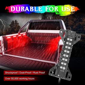 img 1 attached to 🚛 8 Pods RGB Multi-Color LED Truck Bed Lights by Niking Auto: Bluetooth-Controlled Waterproof Side Marker Light for Cargo, Off-Road Pickup, Trailer, RVs, and Boats