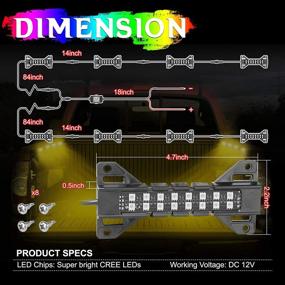 img 3 attached to 🚛 8 Подсветок для грузового отсека грузовиков с RGB-подсветкой множественных цветов от Niking Auto: Водонепроницаемые боковые маркерные огни с управлением Bluetooth для грузовых, внедорожников, прицепов, RV и лодок.