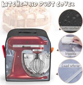 img 1 attached to 🌪️ Luxja Clear Front Panel Dust Cover: Protect Your 4.5- and 5-Quart KitchenAid Mixers in Style! Black Cover with Top Handle for Stand Mixer and Extra Attachments