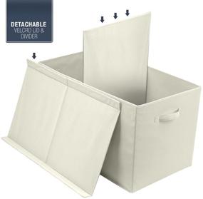 img 2 attached to Sorbus Large Beige Toy Chest with Flip-Top Lid - Collapsible Storage for Nursery, Playroom, Closet & Home Organization