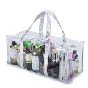 img 1 attached to 🧳 Spacious Clear PVC Travel Makeup Toiletry Storage Bag – Perfect Cosmetic and Clothes Organizer for Men and Women