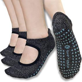 img 4 attached to 🧦 Enhance Your Workout with PulseAmor's Sparkly Non-Slip Grip Socks for Yoga, Barre, Pilates, Dance, Fitness, Hospital and Home Use