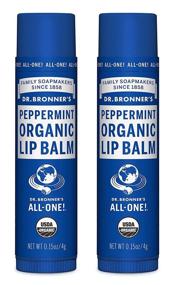 img 1 attached to 🍃 Organic Peppermint Lip Balm by Dr. Bronner's - 0.15 oz (2 Pack)