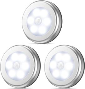 img 4 attached to 🔦 AMIR Stick-Anywhere Cordless Motion Sensor Light, Battery-Powered LED Night Light, Closet Lights，Stair Lights, Tap Lights, Safe Lights for Hallway, Bathroom, Bedroom, Kitchen (Pack of 3 - White)