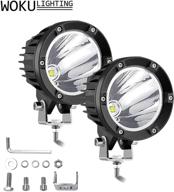 🚗 woku round led driving fog lights 2pcs 3.5 inch 100w 6500k spot beam led motorcycle headlight offroad led work light pods for jeep wrangler atv utv truck boat suv pickup - enhanced seo logo