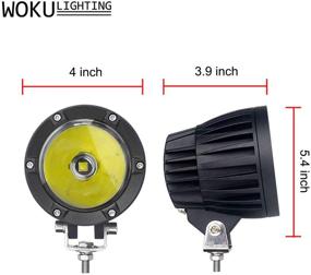 img 3 attached to 🚗 WOKU Round LED Driving Fog Lights 2PCS 3.5 Inch 100W 6500K Spot Beam LED Motorcycle Headlight Offroad LED Work Light Pods for Jeep Wrangler ATV UTV Truck Boat SUV Pickup - Enhanced SEO