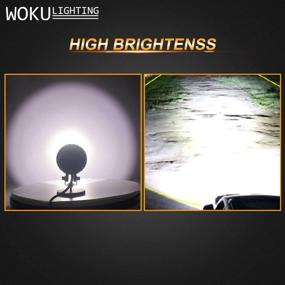 img 2 attached to 🚗 WOKU Round LED Driving Fog Lights 2PCS 3.5 Inch 100W 6500K Spot Beam LED Motorcycle Headlight Offroad LED Work Light Pods for Jeep Wrangler ATV UTV Truck Boat SUV Pickup - Enhanced SEO