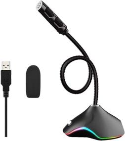 img 4 attached to 🎙️ Plug & Play USB Computer Microphone with Colorful LED - Omnidirectional Condenser Mic for PC, Laptop, Mac, PS4 - Ideal for Recording, Gaming, Streaming, Podcasting