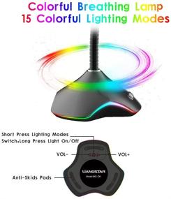 img 2 attached to 🎙️ Plug & Play USB Computer Microphone with Colorful LED - Omnidirectional Condenser Mic for PC, Laptop, Mac, PS4 - Ideal for Recording, Gaming, Streaming, Podcasting