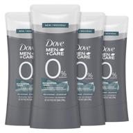 dove men+care 0% aluminum deodorant stick: naturally derived eucalyptus+birch moisturizer, 2.6oz, 4 count logo