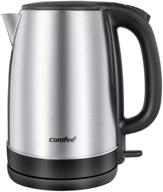 ☕ comfee 1.7l stainless steel electric tea kettle - bpa-free, cordless with led light - fast boil & auto shut-off (1500w) logo