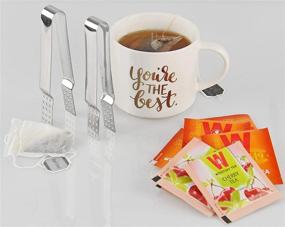 img 2 attached to Home-X Stainless Steel Tea Bag Squeezer Set - Efficient Herbal Tea Infuser & Kitchen Steeper Tongs for Brewing Fresh Tea - Strainer Holder Grip, Metal Bar Tools - Pack of 2