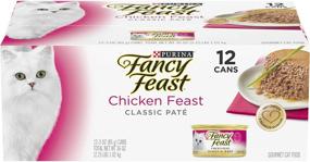 img 4 attached to High-Quality Purina Fancy Feast Grain-Free Pate Wet Cat Food, Chicken Feast - Bundle of 24 Cans, 3 oz. Each