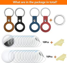 img 2 attached to Protect Your AirTag with Leather Keychain and Screen Protectors - Includes 4 Key Holders and 20 Films