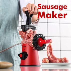 img 1 attached to 3-IN-1 Heavy Duty Manual Meat Grinder: Sausage Maker, Mincer, and Cookie Attachment