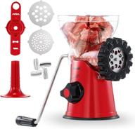 3-in-1 heavy duty manual meat grinder: sausage maker, mincer, and cookie attachment logo