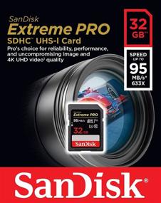 img 1 attached to SanDisk 32GB SDHC Extreme Pro Memory Card with Canon EOS R, M50, M100 Mirrorless Camera Compatibility and 4K V30 UHS-I (SDSDXXG-032G-GN4IN), includes Everything But Stromboli (TM) Combo Reader