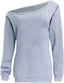 img 3 attached to Dutebare Women Off-shoulder Slouchy Sweatshirt Long Sleeve Pullover - Stylish Tops for a Trendy Look