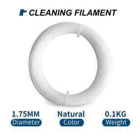 img 2 attached to 🖨️ High-Quality NOVAMAKER 3D Printer Cleaning Filament - 1.75mm, 100g (0.22lbs) - Natural Color - Dimensional Accuracy +/- 0.05mm - Fits Most FDM Printers